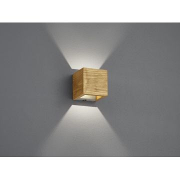 Aplica de perete Brad, TRIO, 11x11 cm, 4W, 1x SMD LED, lemn, natur