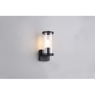 Aplica de perete pentru exterior Bonito, RL, 9.5x9.5x23 cm, 28W, 1x E27, aluminiu, negru mat
