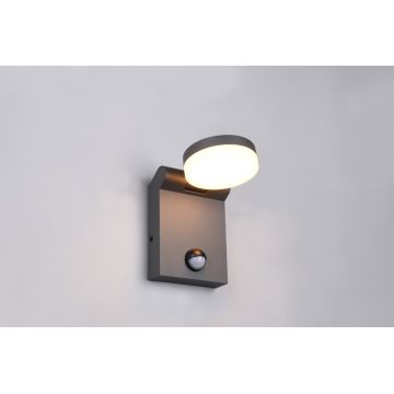 Aplica de perete pentru exterior cu senzor Adour, TRIO, 10x19 cm, 7.5W, 1x SMD, aluminiu, antracit
