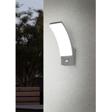 Aplica de perete pentru exterior cu senzor Beja, RL, 8x18.5x22.5 cm, 12.5W, 1x SMD LED, aluminiu, antracit