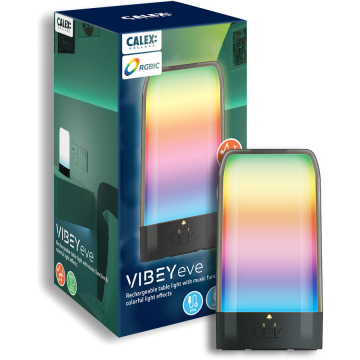 Calex Lampa de birou LED Calex Vibey, reincarcabila, RGBIC, 2500 mAh, Negru