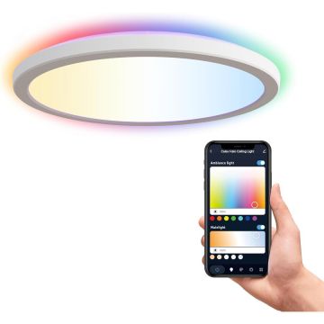 Calex Lampa de plafon LED Calex Smart Halo 29cm, RGB, lumina alba calda, 25W, plastic, IP20, clasa E, Alb