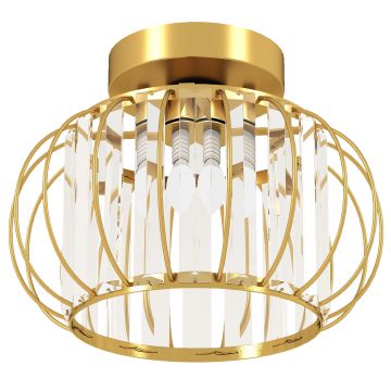 HOMCOM Plafonieră modernă, cristale, auriu, soclu E27, ideală pentru living și dormitor | Aosom Romania