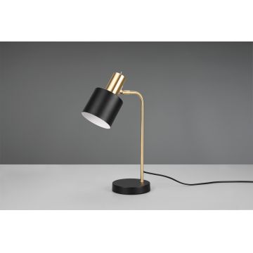 Lampa de masa Adam, RL, 14x28x43.5 cm, 10W, 1x E14, metal, auriu/negru
