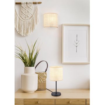 Lampa de masa Aimee, RL, 17.5x37 cm, 10W, 1x E27, metal, negru mat/bej