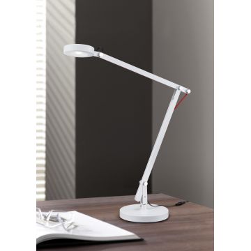 Lampa de masa Amsterdam, TRIO, 18x90 cm, 5W, 1x SMD LED, metal, alb