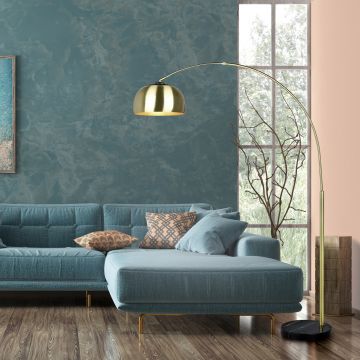 Lampadar Argentina, TRIO, 38x172.3x200 cm, 60W, 1x E27, metal, auriu/negru