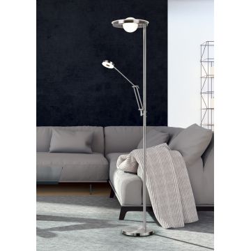 Lampadar Barrie, TRIO, 30x181 cm, 32W/6W, 2x SMD LED, metal, argintiu