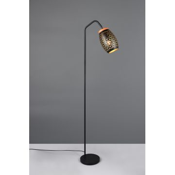 Lampadar Bidar, RL, 22x147 cm, 10W, 1x E27, metal, negru/natur