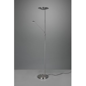 Lampadar Brantford, TRIO, 30x41.6x180 cm, 30W/6.5W, 2x SMD LED, metal, argintiu