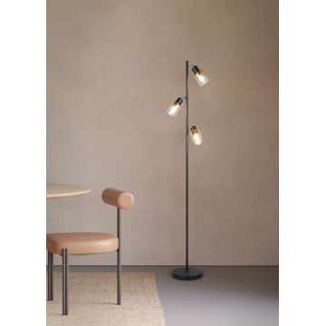 Lampadar Cadiz, RL, 23x154 cm, 10W, 3x E14, metal, negru mat/transparent