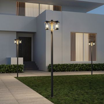 Lampadar de exterior Cavado, TRIO, 44.6x220 cm, 40W, 3x E27, aluminiu, antracit