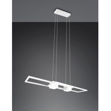 Lustra Albany, TRIO, 100x28x150 cm, 37W, 1x SMD, aluminiu, alb mat
