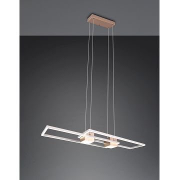 Lustra Albany, TRIO, 100x28x150 cm, 37W, 1x SMD, aluminiu, maro/alb