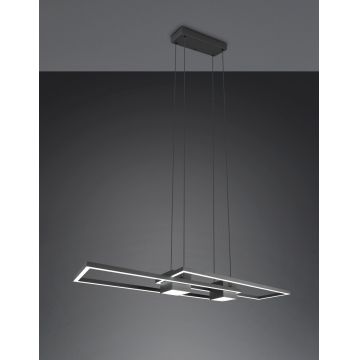 Lustra Albany, TRIO, 100x28x150 cm, 37W, 1x SMD, aluminiu, negru mat