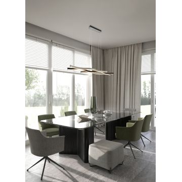 Lustra Blaze, TRIO, 107.5x15.5x150 cm, 35W, 1x SMD LED, metal, argintiu/negru