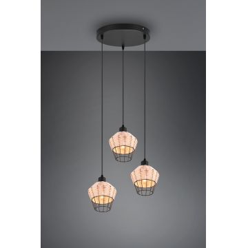 Lustra Borka, RL, 41x150 cm, 40W, 3x E27, ratan, natur/negru