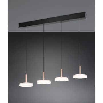 Lustra Celeste, TRIO, 115x22x200 cm, 7W, 4x SMD LED, metal, negru/alb