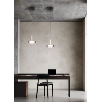 Lustra Celeste, TRIO, 22x200 cm, 10W, 1x SMD LED, metal, negru/gri