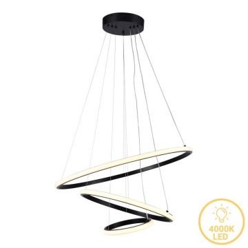 Lustra LED Pelia Negru 60x60x40 cm