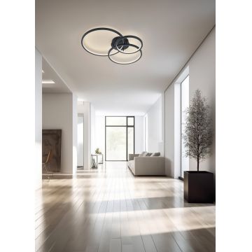 Plafoniera Aaron, TRIO, 79x64x10.5 cm, 36.5W, 1x SMD LED, metal, antracit