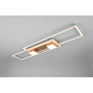 Plafoniera Albany, TRIO, 100x28x8 cm, 37W, 1x SMD, aluminiu, maro/alb