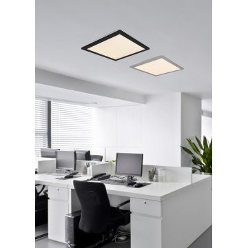 Plafoniera Alpha, RL, 29.5x29.5x5 cm, 13.5W, 1x SMD LED, metal, negru mat