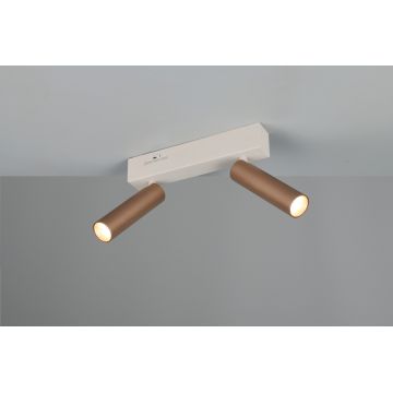 Plafoniera Ambala, TRIO, 26x4x17.5 cm, 5.5W, 2x SMD, metal, alb/aramiu
