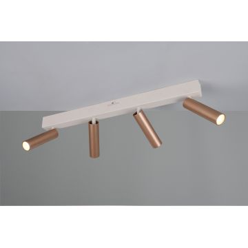 Plafoniera Ambala, TRIO, 65x4x17.5 cm, 5.5W, 4x SMD, metal, alb/aramiu