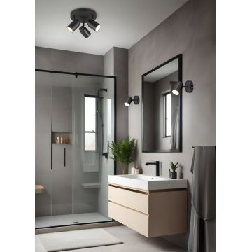 Plafoniera Angelo, TRIO, 20x15.5 cm, 5W, 3x GU10, metal, negru mat