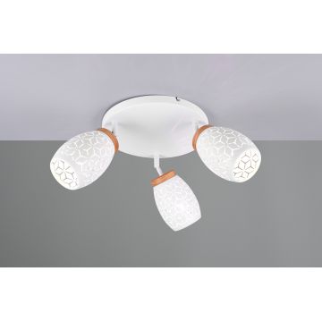 Plafoniera Bidar, RL, 58x27 cm, 10W, 3x E14, metal, alb mat/natur