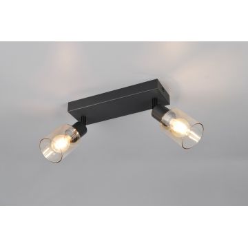 Plafoniera Cadiz, RL, 27.5x8.5x17 cm, 10W, 2x E14, metal, negru mat
