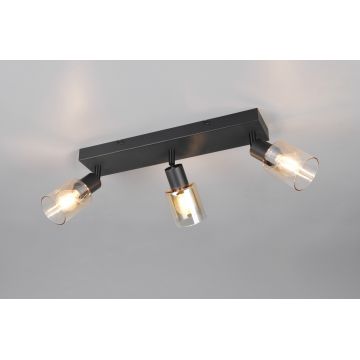 Plafoniera Cadiz, RL, 42.5x8.5x17 cm, 10W, 3x E14, metal, negru mat