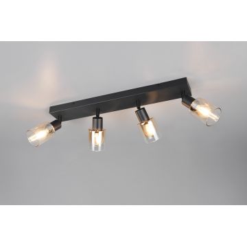 Plafoniera Cadiz, RL, 58.5x8.5x17 cm, 10W, 4x E14, metal, negru mat
