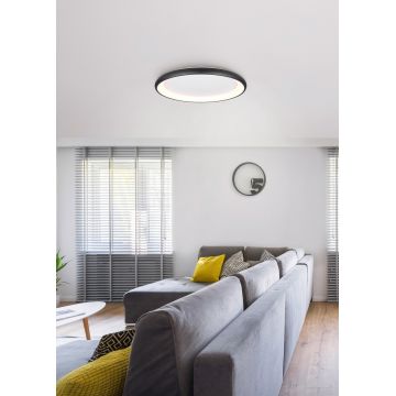 Plafoniera Cardona, TRIO, 75x9.5 cm, 59W, 1x SMD LED, metal, negru mat