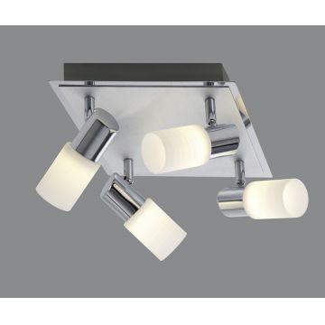 Plafoniera Clapton, TRIO, 31x22x18.5 cm, 4W, 4x SMD LED, metal, argintiu