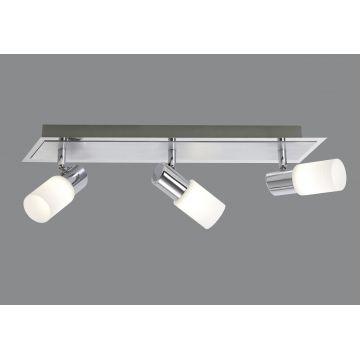 Plafoniera Clapton, TRIO, 50x7x18.5 cm, 5W, 3x SMD LED, metal, argintiu