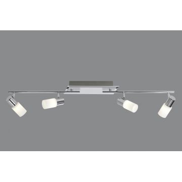Plafoniera Clapton, TRIO, 96.5x8x18.5 cm, 4W, 4x SMD LED, metal, argintiu