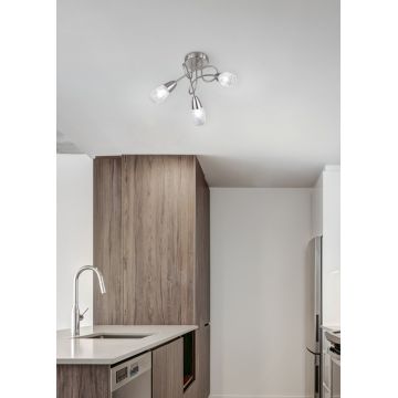 Plafoniera Colmar, RL, 47x25 cm, 28W, 3x E14, metal, argintiu