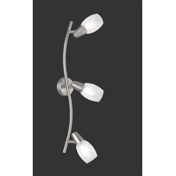 Plafoniera Colmar, RL, 56x8x19 cm, 28W, 3x E14, metal, argintiu