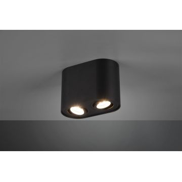 Plafoniera Cookie, TRIO, 17.8x9.6x12.5 cm, 35W, 2x GU10, metal, negru mat