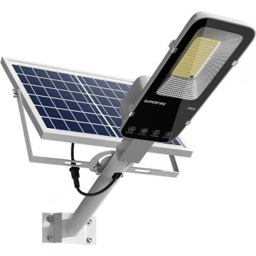 Supfire Lampa solara stradala LED Superfire FF5-A, Panou solar, Telecomanda, 63W, 500lm, 5000mAh