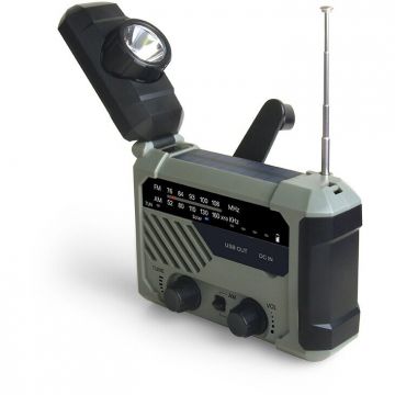 Supfire Lanterna LED Multifunctionala cu radio Superfire YJ01, incarcare solara sau manuala (dinam), power bank, 100lm, 2000mAh, incarcare usb-c