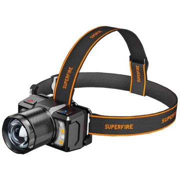 Supfire Lanterna LED pentru cap Superfire HL25, 700lm, 210m, 1200mAh, Lumina rosie, control miscare