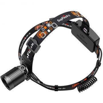Supfire Lanterna LED pentru cap Superfire HL53, Zoom, 180lm, 400m, 2 2000mAh, incarcare USB