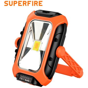 Supfire Lanterna LED Superfire GM05,  panou solar, 500 lumeni, acumulator 5200mAh, incarcare, USB-C