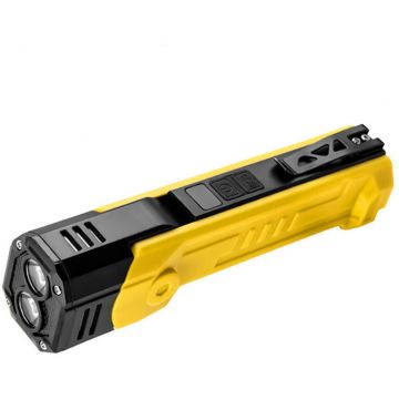 Supfire Lanterna Multifunctionala LED Superfire GM06, USB-C, 1500mAh, 355lm, 216m, power bank, lumina rosie, prindere magnetica, IP44 - Galben