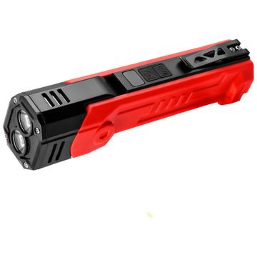 Supfire Lanterna Multifunctionala LED Superfire GM06, USB-C, 1500mAh, 355lm, 216m, power bank, lumina rosie, prindere magnetica, IP44 - Rosu