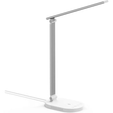 Taotronics Lampa LED de birou TaoTronics TT-DL1012, lumina veghe, control touch, 5 moduri, 5 niveluri de luminozitate, Incarcare USB, 12W, Alb