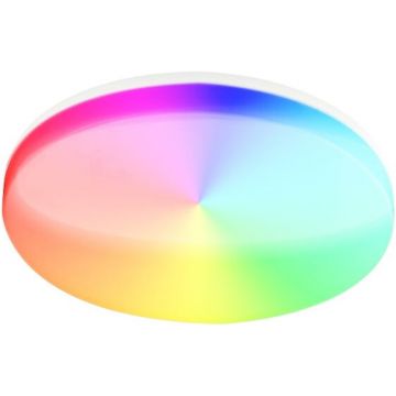 Tellur Plafoniera Inteligenta LED RGB, Tellur Smart TLL331401, Wi Fi, 24W, 2400 lm, lumina alba rece/calda si colorata, IP54, rotunda, Alb
